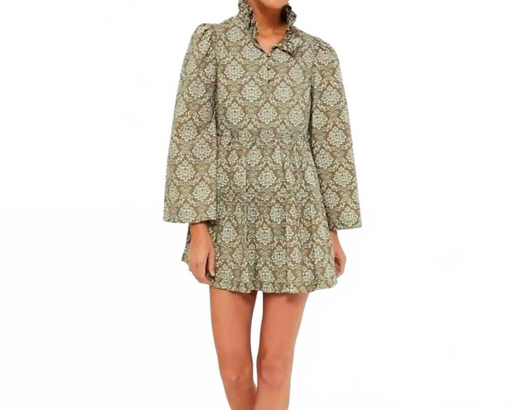 NEW HYACINTH HOUSE printed russell mini dress in olive